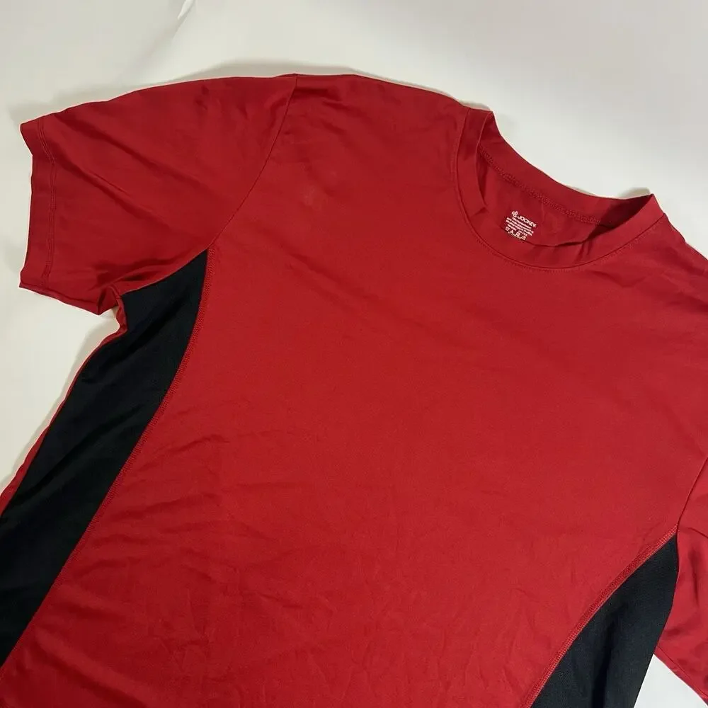 Jockey Men's XL Red/Black Colorblock Crew Neck Breathable‎ Polyester T-Shirt